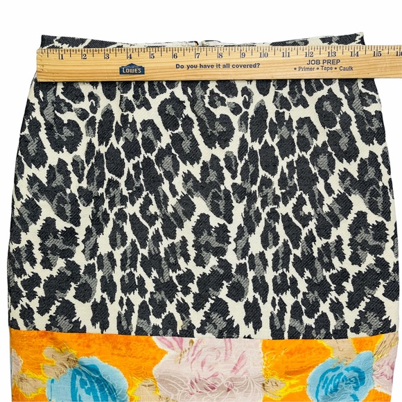 Tracy Reese Leopard & Floral Print Skirt Size 4 NWT - Picture 8 of 10